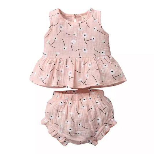 The Tiny Details Tiny Daisy Two-Piece Flutter Top and Bloomer Set