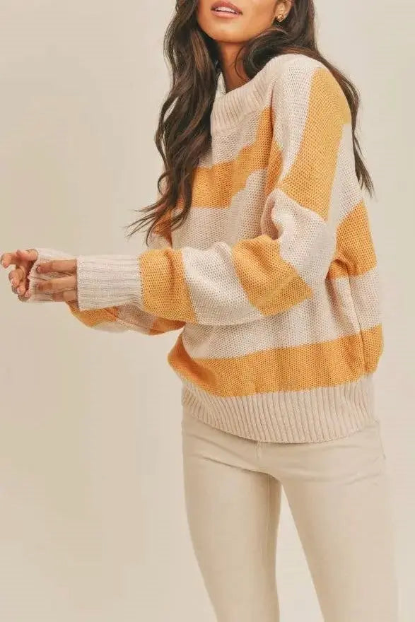 The Tiny Details Winnie Off Shoulder Lemon Ivory Sweater
